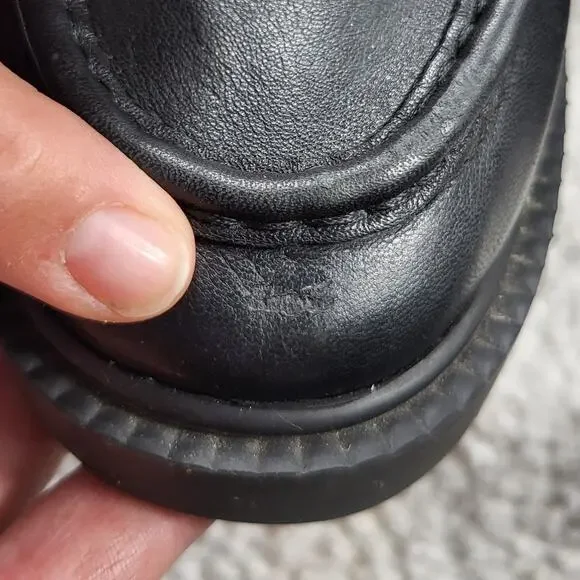 COACH black leather Leah loafers  lug sole and a C logo accent womens size 10 - Picture 6 of 7